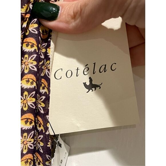 NWT Cotélac Cotelac Aubergine Spring Flowing Maxi Dress Women's Size 0 - Picture 2 of 3